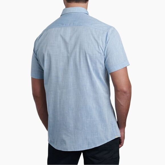 Kuhl Mens Blue Karib Striped Short Sleeve Shirt - Picture 2 of 9